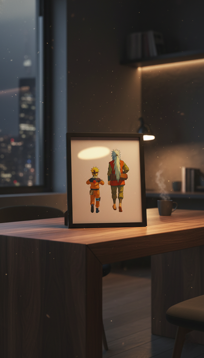 Naruto & jiraya wall art light